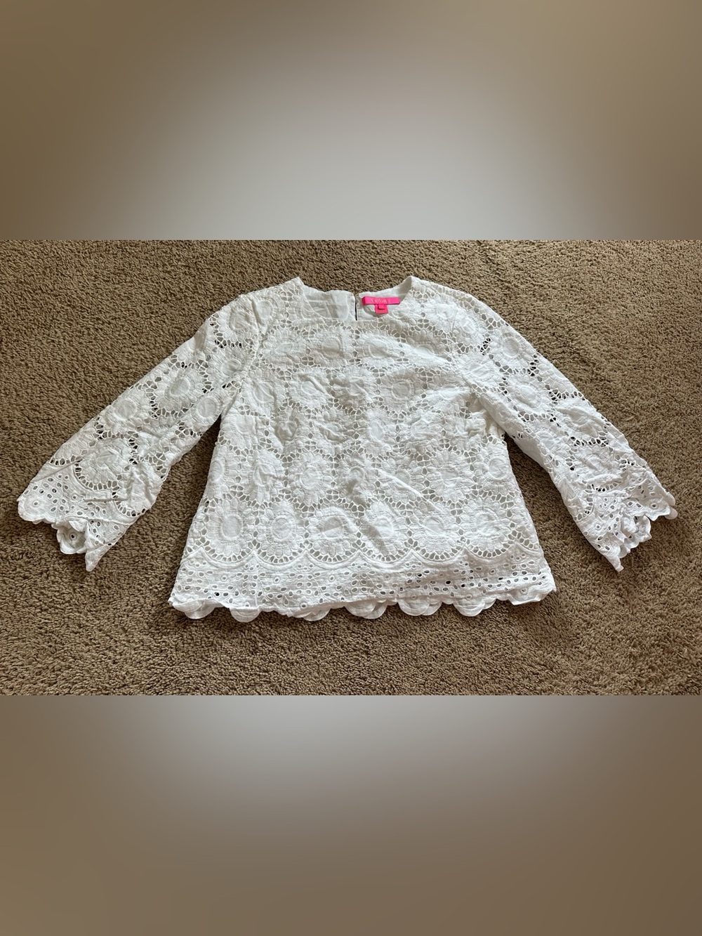 Lilly Pulitzer White Eyelet Lace Top.
